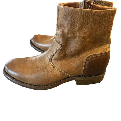 Botas con cremallera de cuero marrón Shoe Company vintage apenas usadas para hombre. Foto 1 de 4