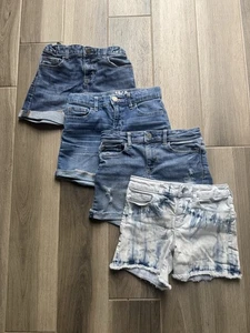 Girls Lot of 4 GAP Denim Jean Stretch Midi Shorts Size 10 Back to School - Picture 1 of 13