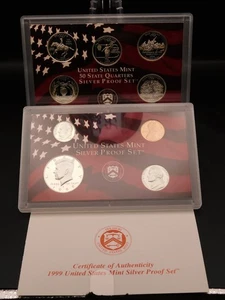 1999 Silver Proof Set U.S. Mint Original Government Packaging OGP - Picture 1 of 3