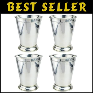 Gourmet Cocktail Cups: 4-Piece Copper Mint Julep Set with Elegant Silver Finish - Picture 1 of 8