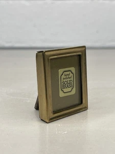 Vintage Micro Miniature Solid Brass Standing Picture Photo Frame Hand Polished - Picture 1 of 12
