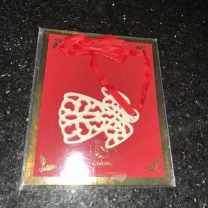 Lenox Charm Porzellan durchbohrt Engel Geschenkanhänger Christbaumschmuck elfenbeinfarben - Bild 1 von 9