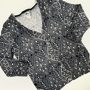John Robshaw Lucky Brand 100% Cashmere Cardigan Aztec Print Women’s Medium* EUC - Picture 1 of 7