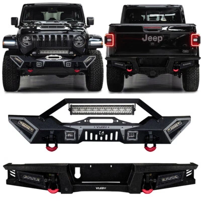 Vijay For 2020-2024 Jeep Gladiator JT Front or Rear Bumper with LED Lights Foto 1 de 4