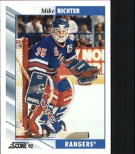 1992-93 Score Rangers Hockey Card #5 Mike Richter