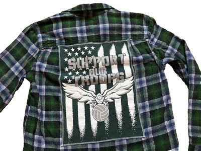 Фланель переработанная поддержка наших войск военная жена шакет фестиваль народного искусства M - Изображение 1 из 4
