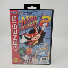 Aero the Acrobat 2 (Sega Genesis, 1994) Complete with Manual Tested Works CIB