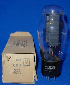 Nuevo en caja Tubo de vacío de filamento colgante National Union JAN CNU 5Z3 / VT-145 NUEVO EN CAJA - Imagen 1 de 4