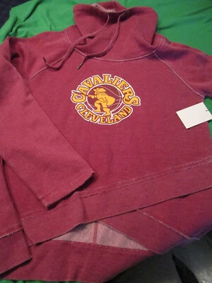 NWT CLEVELAND CAVALIERS NBA BASKETBALL WOMENS FUNNEL NECK SWEATSHIRT RED MEDIUM - Image 1 of 2