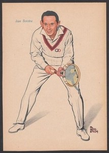 Jean Borotra Vintage 1952 Swedish Tennis Print