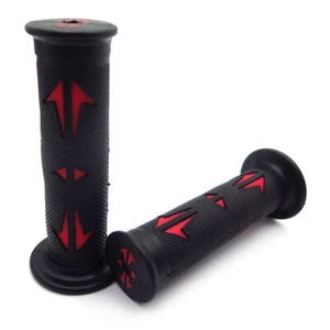 7/8"LEFT 1"RIGHT Sport Dirt Bike Rubber Hand Grips-Black Red For YAMAHA - Picture 1 of 10