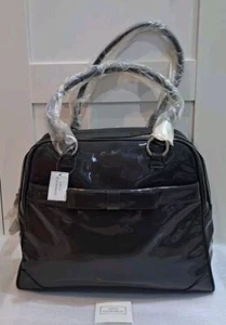 Grey Patent Leather Lulu Guinness Bag Bow Feature NWT - Picture 1 of 24