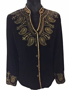 Abrigo blazer negro embellecido para mujer Soiree talla 6 - Imagen 1 de 8