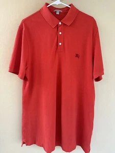 Burberry London Brit Mens Nova Check Collar Polo Shirt Size XL Orange - Picture 1 of 6