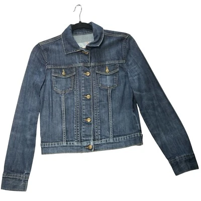 Chaqueta de jean Joe Denim azul lavado a la piedra broches de presión para mujer talla XS Foto 1 de 4
