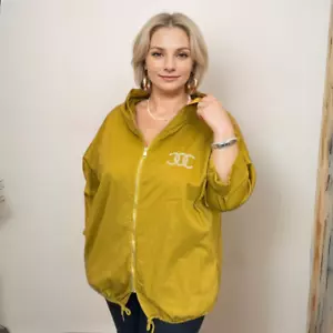 WOMENS COAT LADIES JACKET ZIP UP WITH HOOD AND STUDDED DETAIL - Picture 1 of 4