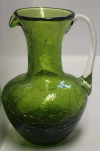 Jarrón jarra crema verde CRACKLE GLASS florero mamá jarrón crema jarra - Imagen 1 de 8