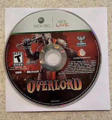 Microsoft Xbox 360 - Codemasters - Overlord - Role Playing Video Game Disc Only - Image 1 of 3