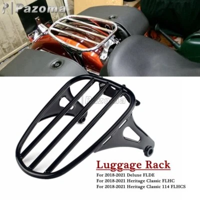 Soporte portaequipajes asiento trasero solo negro para Harley Softail FLDE FLHC FLHCS 18-Up Foto 1 de 4