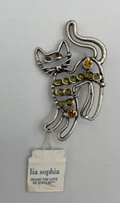 LIA SOPHIA BROCHE DE METAL PARA GATO CON CRISTALES DE ESTRÁS NUEVO Foto 1 de 2