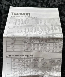 Tamron USA Model Information Directions Paperwork ONLY Camera Lens Lenses - Picture 1 of 2