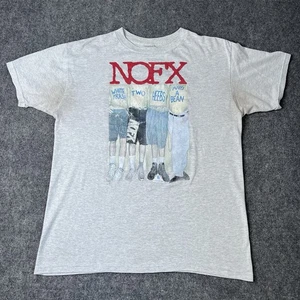 Vtg 1993 NOFX White Trash Two Heebs And Bean T-shirt Mens L Punk Rock Band Tee - Picture 1 of 10