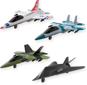 United Sates Air Force 4-Pack Toy Jet Squadron Die Cast Airplanes, Pull Back Mil - Picture 1 of 12