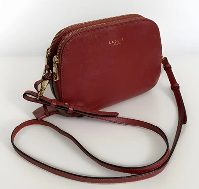 Radley London Dukes Place Medium Zip Top Crossbody Bag cranberry grained Leather - Image 1 of 4