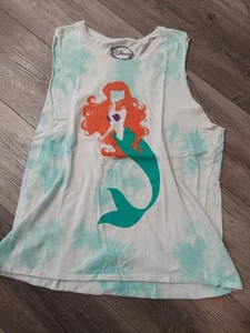 EUC Disney Women's Cut Off Style Tank Size Large Ariel Mermaid - Picture 1 of 5
