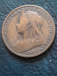 1901 QUEEN VICTORIA COIN , USED CONDITION. - Picture 1 of 2