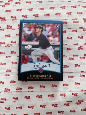 2022 TOPPS TBT 2001 BOWMAN SET 17 RC CARD CLEVELAND GUARDIANS STEVEN KWAN #49 - Image 1 of 2