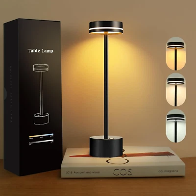 Lampada da tavolo LED senza fili e portatile, regolabile con controllo touch, 3  - Immagine 1 di 4