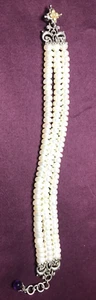 BARBARA BIXBY | WEISSE PERLE GESCHNITZTE BLUME AMETHYST EDELSTEIN | ARMBAND - Bild 1 von 5