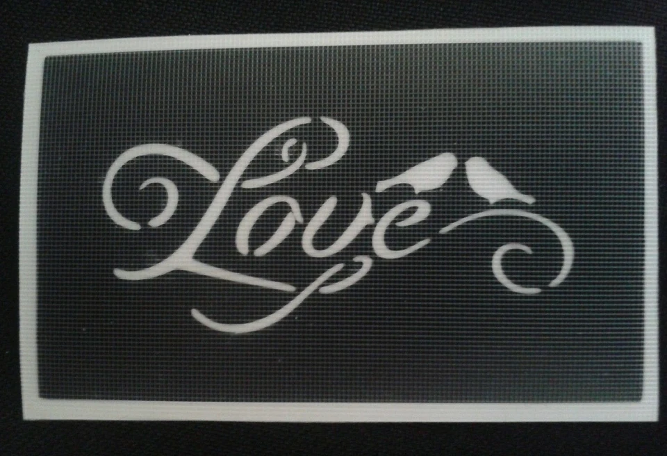 Parole d'amore e uccellini d'amore stencil per acquaforte su vetro artigianato / hobby / regalo