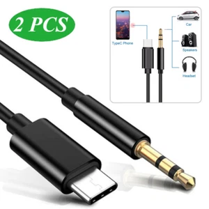 2X USB Type C to 3.5mm Headphone Audio Jack Adapter Cable For Samsung A56 A55A54 - Picture 1 of 14