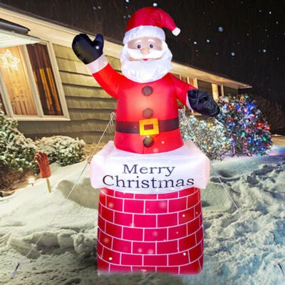 UTEN Inflatable Christmas Santa Claus Snowman with LED Light Blow Up Xmas Decoration