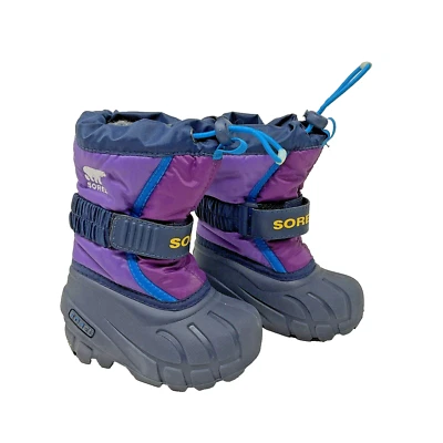 SOREL Storm Racer Kids Toddler Purple Blue Winter Snow Rain Boots Shoes Size 5 - Image 1 of 4