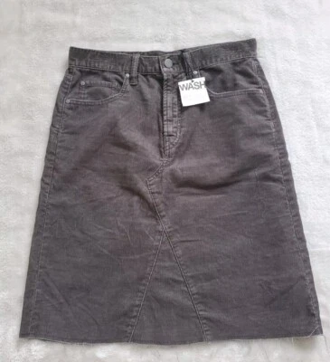 Falda de pana Gap para mujer talla 26 gris nueva con etiquetas lápiz midi Foto 1 de 4