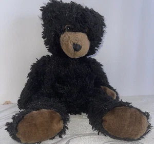 Peluche Peluche Animal Oso Negro Cara Marrón y Patas 13" l Vintage Semi Peludo - Imagen 1 de 7