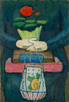 Still Life Red Gabriele Münter 1909 German Expressionist Art Print Flowers Vase - Image 1 of 2