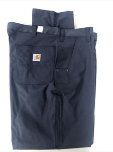 Lot Of 2 Carhartt Navy Blue Lightweight ripstop Work pants 34x30 Relaxed Fit - Picture 1 of 10