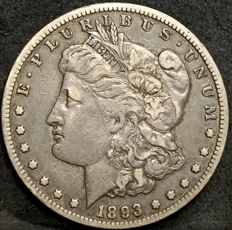 1893 CC MORGAN SILVER DOLLAR VF++ DETAILS KEY DATE CARSON CITY MINT COIN Cover