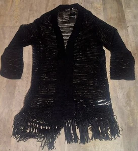 Cárdigan Ralph Lauren Etiqueta Negra Para Mujer Mediano Crochet Malla Borla Calidad - Imagen 1 de 11