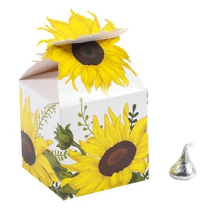 Sunflower Favor Boxes, Birthday, Party Supplies, 24 Pieces - Picture 1 of 1