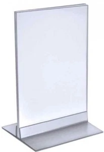 Azar Displays 102722 5-Inch by 7-Inch Vertical or Horizontal T-Strip Acrylic - Picture 1 of 2