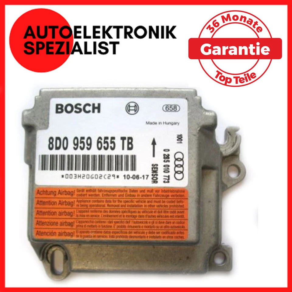 8D0959655TB Airbag Steuergeräte Audi A4 B5 / PLUG & PLAY / GENERALÜBERHOLT - Bild 1 von 2