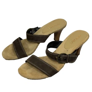 Sandalias de tacón con correas de cuero marrón aerosoles para mujer talla 7 - Imagen 1 de 23