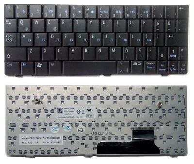 QWERTY TURKISH keyboard DELL Inspiron 910 Mini 9 910 Vostro A90 /DE29-TUR - Image 1 of 3