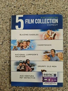 BLAZING SADDLES CADDYSHACK VACATION GRUMPY MEN ACE VENTURA 5 FILM DVD BRAND NEW - Picture 1 of 2