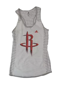 adidas Womens NBA 4 Her Houston Rockets Striped Racer-Back Tank Shirt NWT M - Picture 1 of 4